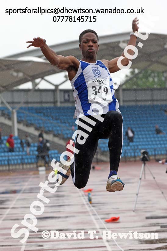 Mens under-20s long jump, Northern Championships, Sport City, Manchester. Photo: David T. Hewitson/Sports for All Pics